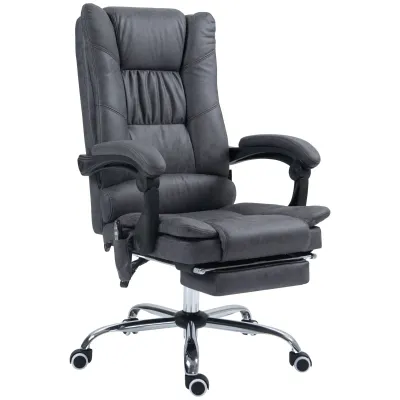 Bürostuhl mit Massagefunktion, inkl. Fussstütze, höhenverstellbar, 64 cm x 70 cm x 118 cm, Schwarz