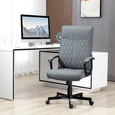 Bürostuhl Computerstuhl, höhenverstellbar, neigbar, ergonomischer Bürostuhl, Grau