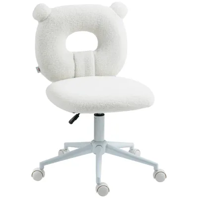 Teddy-Bürostuhl Schreibtischstuhl, höhenverstellbar, 50 cm x 56 cm x 90 cm, Weiss