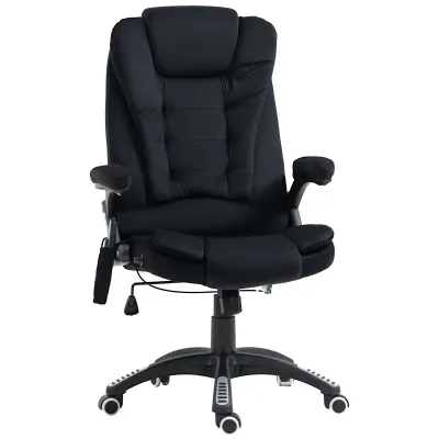 Bürostuhl mit Massage- & Wärmefunktion, ergonomisch, höhenverstellbar, Schwarz