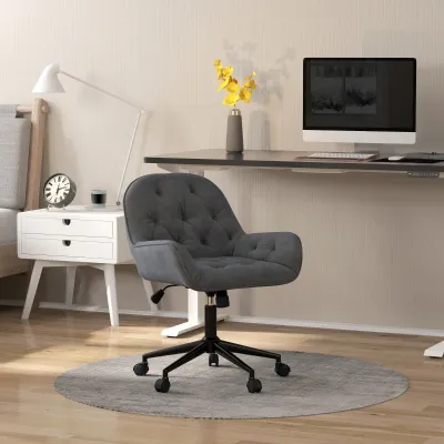 Bürostuhl Schreibtischstuhl Computerstuhl, höhenverstellbar, Samt-Optik, Grau