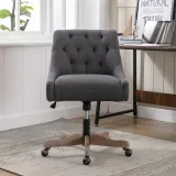 Bequemer und ergonomischer Bürostuhl- Drehbar, Modern für Wohnzimmer und Büro mit hochwertigen Materialien, Schwarz