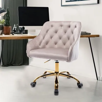 Ergonomischer Schreibtischstuhl, höhenverstellbar, elegant und bequem, Grau