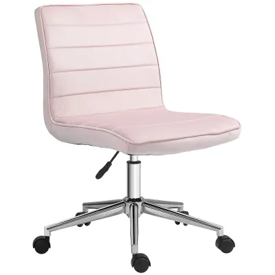 Bürostuhl Office-Stuhl Schreibtischstuhl, höhenverstellbar, Samtoptik, Rosa