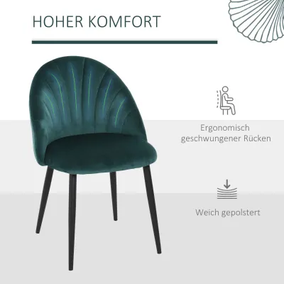 2er-Set Esszimmerstühle Küchenstühle Akzentstühle, Grün
