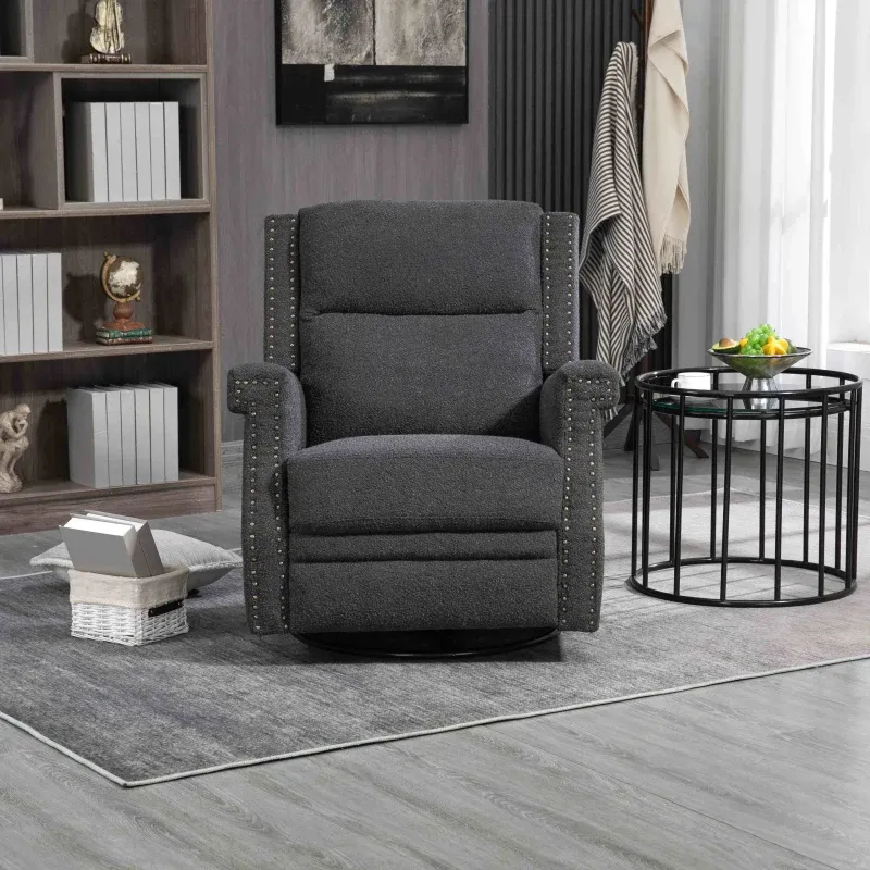Relaxsessel mit Massagefunktion und Fussstütze, 360 Grad drehbar, für maximalen Komfort Schwarz