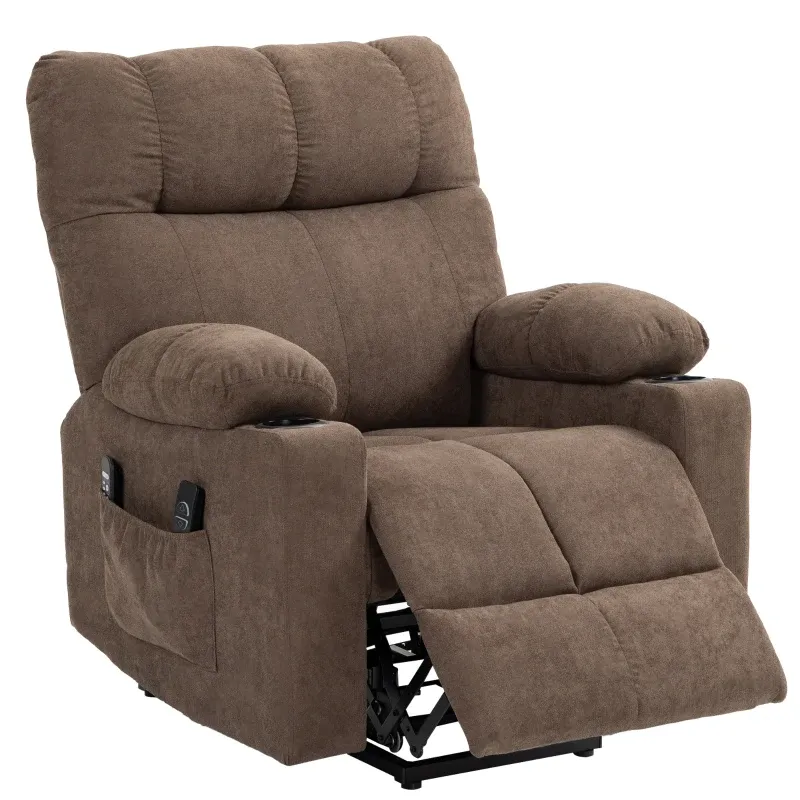 Massagesessel mit Aufstehhilfe, elektrisch, Aufstehsessel, Braun