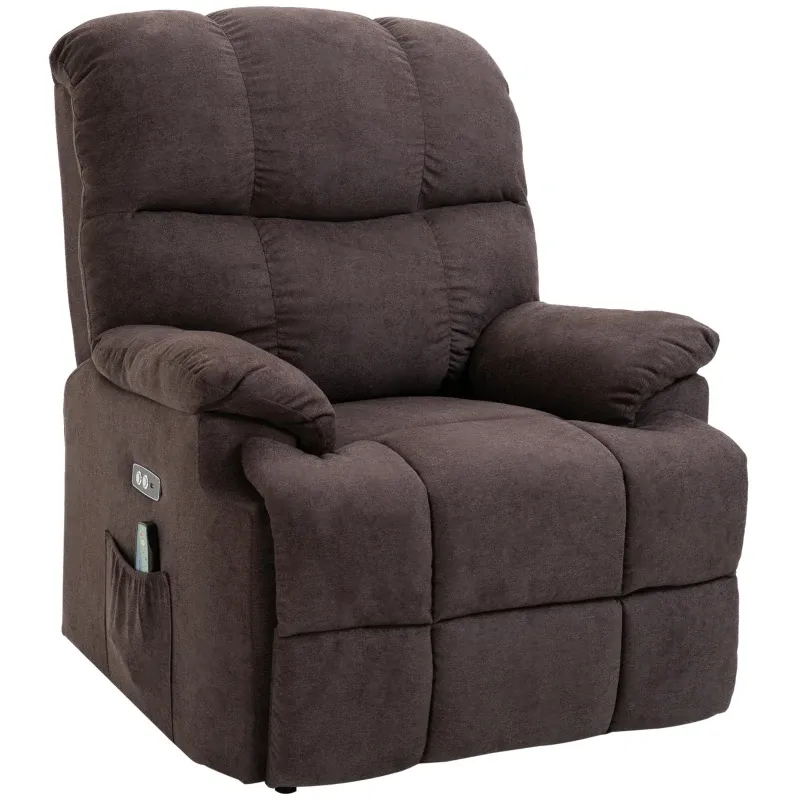 Massagesessel Relaxsessel mit Aufstehhilfe inkl. Fernbedienung, Aufstehsessel, braun