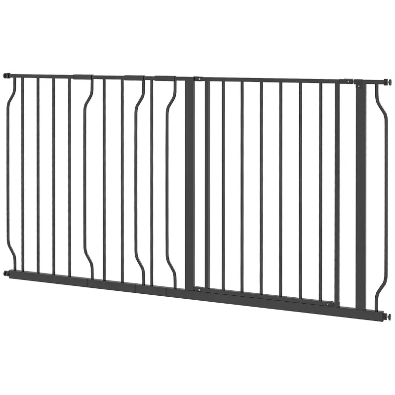 Hundeschutzgitter Absperrgitter, Zwei-Wege-Öffnung, Wandhalterung mit Druckknöpfen, verstellbar von 75 bis 145 cm