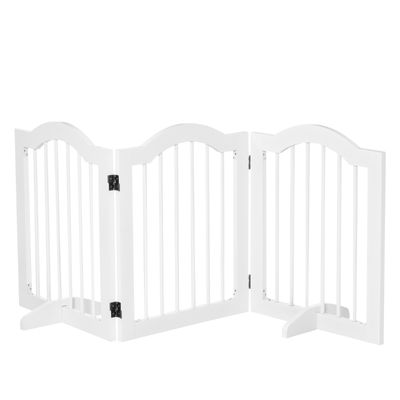 freistehendes Hundegitter 3-teilig faltbar, Hundeabsperrgitter Weiss 154,5 X 29,5 X 61 CM