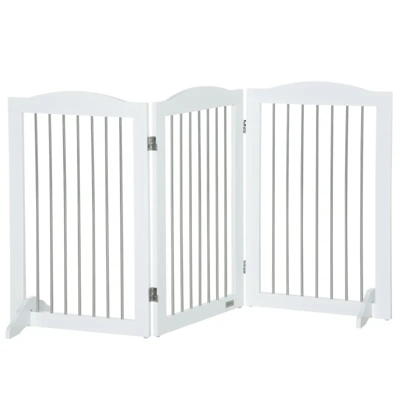Hunde-Absperrgitter, Hundegitter, klappbar, anpassbare Form, für Hunde bis 20 kg, 154 x 80 x 30 cm, Weiss