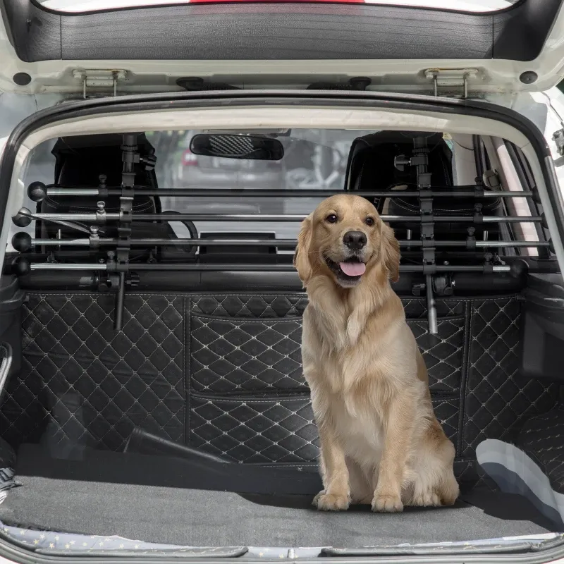Hunde-Autotrennwand Höhen- und Breitenverstellbar Stahl + ABS Schwarz
