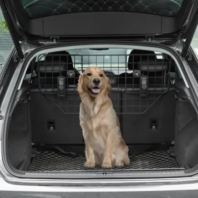 Universal Hundeschutzgitter Auto, Metall, 90–120x40,5 cm, verstellbar, schwarz