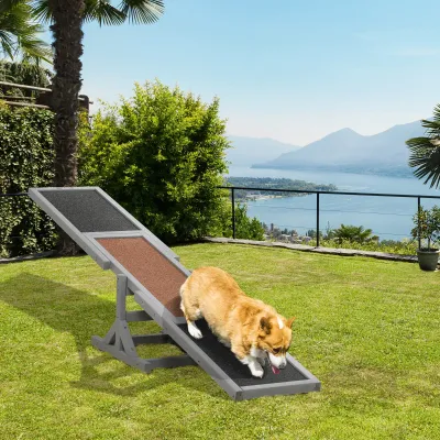 Hundewippe Agility – rutschfest, bis 50kg, 180x30x30cm, Grau