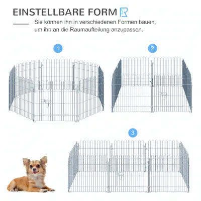 Freilaufgehege Welpenauslauf Welpenzaun Laufstall 8-teilig Masse: 63x60cm