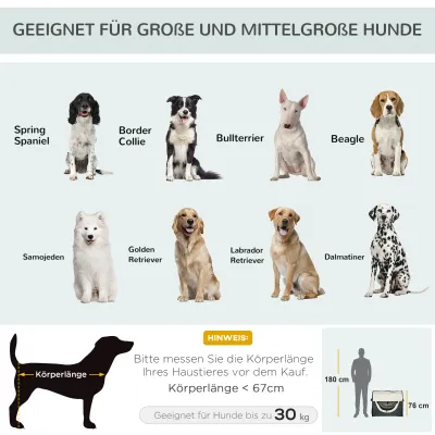 Hundebox XXL faltbare Hundetransportbox Autokorb dunkelgrau-creme (97x71x76 cm)