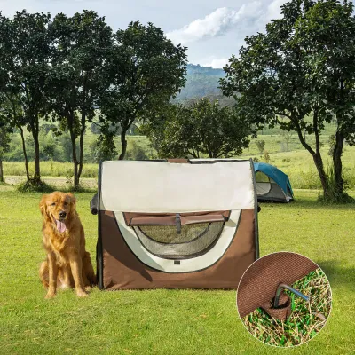 Hundetransportbox, faltbar, Größe XXL - 97x71x76 cm, kaffeebraun-creme