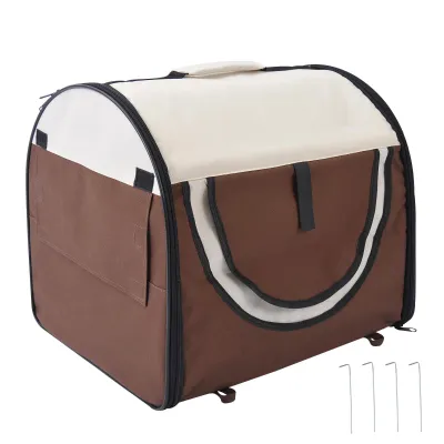 Hundetransportbox, faltbar, Größe S - 46x36x41 cm, kaffeebraun-creme