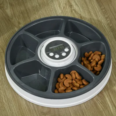 Futterautomat für Hund und Katze Nassfutter – LED-Display, Timer, 6 Fächer
