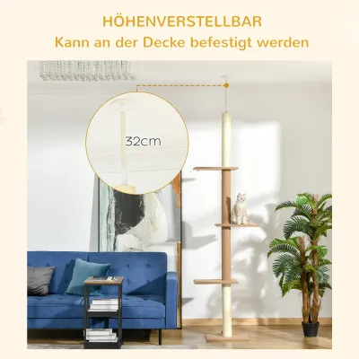Kratzbaum Katzenbaum höhenverstellbar deckenhoch