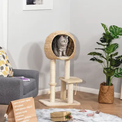Katzenbaum Kratzbaum Kätzchen Möbel mit Katzenkorb
