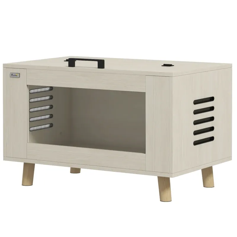 Reptilien-Box, Terrarium, Vivarium, Hartglasfenster, 80 x 50 x 50 cm, Weiss