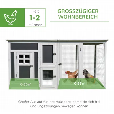 Hühnerstall Hühnerhaus mit Nistkasten Eierkiste Tanne - auch als Hasenstall verwendbar