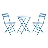 Balkonmöbel Tisch-Set mit 2 Stühlen DKD Home Decor Blau 80 cm 60 x 60 x 70 cm