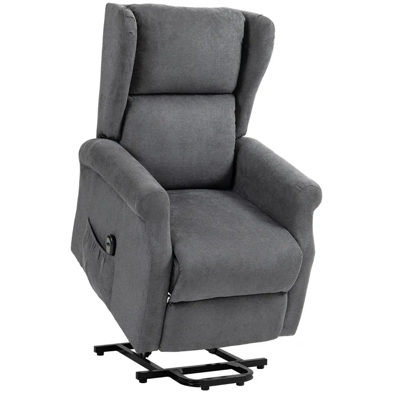 Relaxsessel, Aufstehsessel, Liegefunktion, bis 200kg, 72,5x94x109cm, Dunkelgrau
