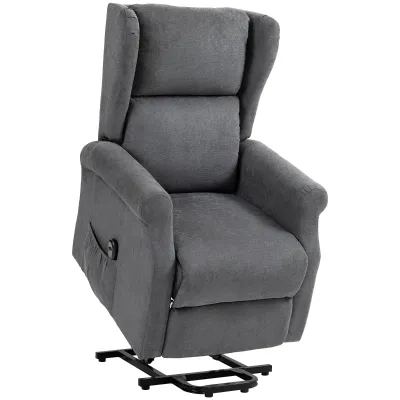 Relaxsessel, Aufstehsessel, Liegefunktion, bis 200kg, 72,5x94x109cm, Dunkelgrau