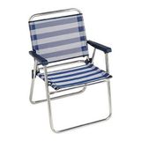 Strandstuhl Alco Aluminium blau weiss