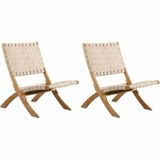 2er Set Gartenstuhl Beau Rivage Beige 75 x 73 x 60 cm Klappbar