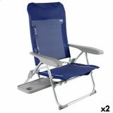 2er Set Strandstuhl Aktive Slim Biegsam Marineblau 47 x 89 x 57 cm