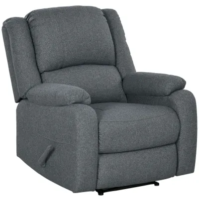 Relaxsessel, Liegefunktion und Fussstütze, verstellbar, bis 150 kg, Stahlrahmen, 90 x 96 x 98 cm, grau