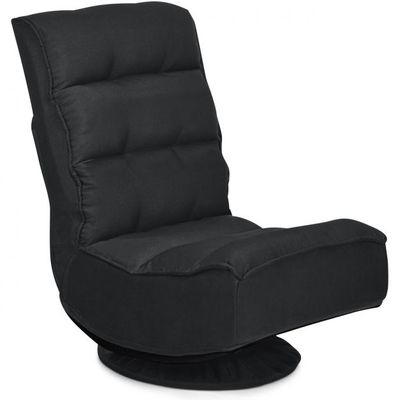 Relaxsessel verstellbar Klappsessel drehbar Bodenstuhl Sofastuhl Bodenkissen Schwarz