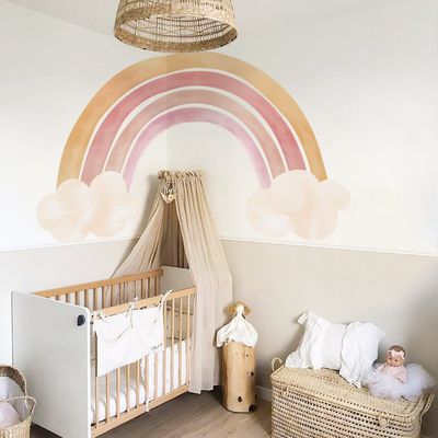 Sticker Kinderzimmer Wandaufkleber Regenbogen Wolken I Wand Deko I Wandtattoos I Babyzimmer Wand Deko I Wandbild Tapete I Wasserdicht