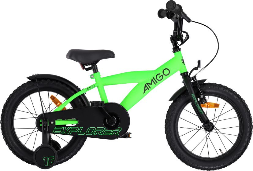 AMIGO Explorer 16 Zoll Jungen Fahrrrad Velo Grün/Schwarz
