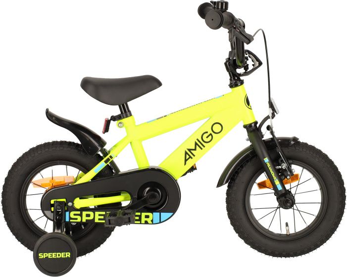 AMIGO Speeder 12 Zoll 21,5 cm Jungen Fahrrrad Velo Gelb/Schwarz
