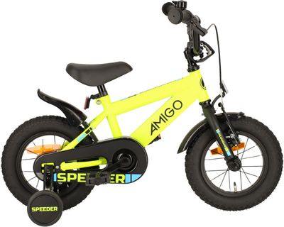 AMIGO Speeder 12 Zoll 21,5 cm Jungen Fahrrrad Velo Gelb/Schwarz