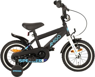 AMIGO Speeder 12 Zoll 21,5 cm Jungen Fahrrrad Velo Schwarz/Blau
