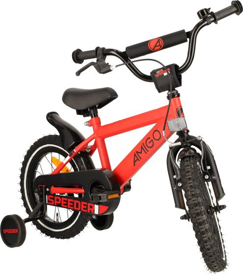 AMIGO Speeder 14 Zoll Jungen Fahrrrad Velo Rot/Schwarz