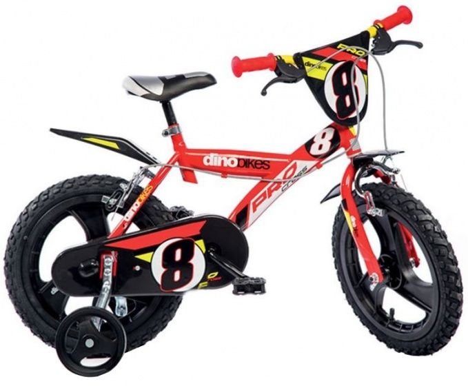 Dino Pro Cross 14 Zoll 24 cm Jungen Fahrrrad Velo Rot/Schwarz