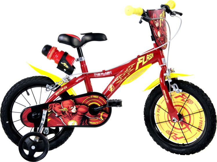Dino Flash 14 Zoll 24 cm Jungen Fahrrrad Velo Rot/Gelb
