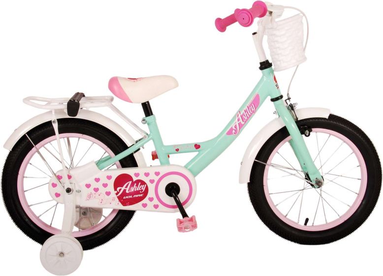 Volare Ashley 16 Zoll Mädchen Fahrrad Velo Mintgrün/Weiss