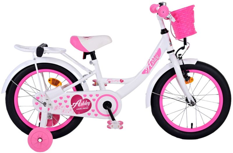 Volare Ashley 16 Zoll Mädchen Fahrrad Velo Weiss/Rosa
