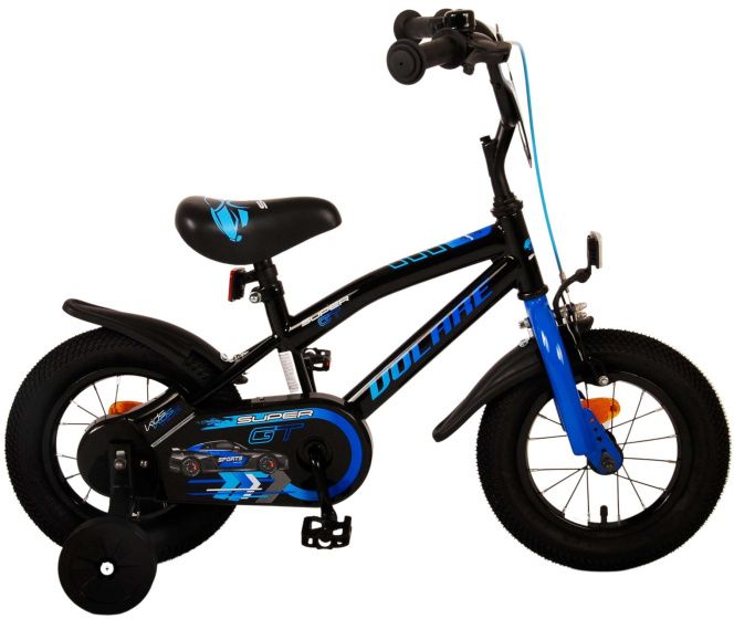 Volare Super GT 12 Zoll 21,5 cm Jungen Fahrrad Velo Schwarz/Blau