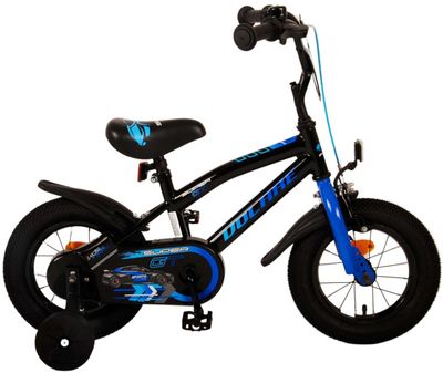Volare Super GT 12 Zoll 21,5 cm Jungen Fahrrad Velo Schwarz/Blau