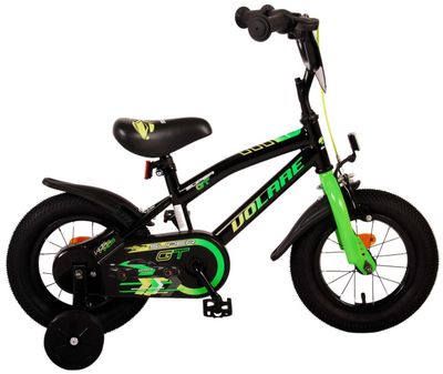 Volare Super GT 12 Zoll 21,5 cm Jungen Fahrrad Velo Schwarz/Grün