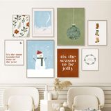 Poster Weihnachtskugel Schneemann Spruch I Wohnkultur| Bilder Wohnzimmer | Wandbilder Schlafzimmer | Deko Print ohne Rahmen | Bilder Set