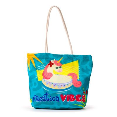 Vacation Vibes Einhorn Strandtasche aus Segeltuch